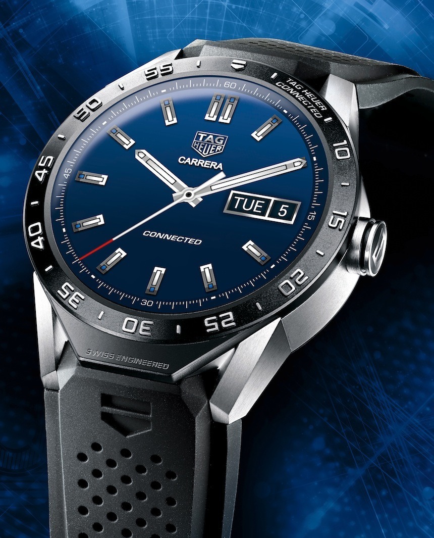 TAG Heuer Carrera Connected Watch simple dial blue - Perpetuelle